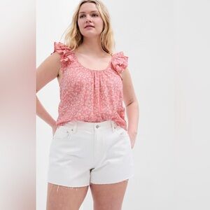 NWT Gap Floral Ruffle Sleeve Blouse size L